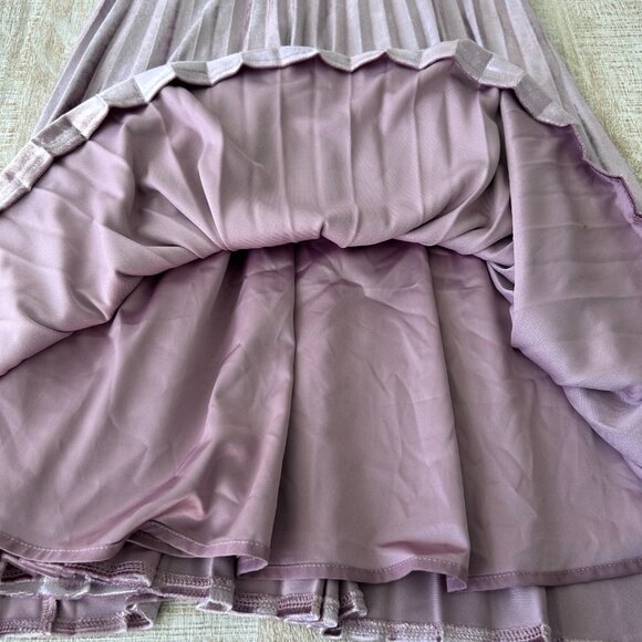 Chelsea28 Dusty Rose Crushed Velvet Sleeveless Midi Dress Straps NWT Medium - Picture 4 of 10